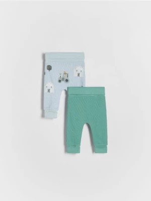 Zdjęcie produktu Reserved - Prążkowane spodnie 2 pack - jasnoniebieski