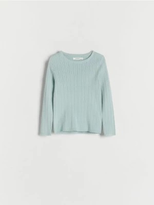 Zdjęcie produktu Reserved - Prążkowany sweter - jasnoturkusowy
