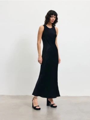 Zdjęcie produktu Reserved - Satynowa sukienka maxi z wiskozy - czarny