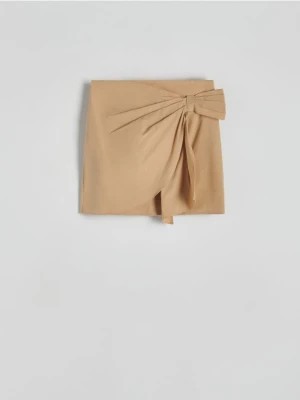 Zdjęcie produktu Reserved - Spódnica mini z ozdobnym marszczeniem - beżowy