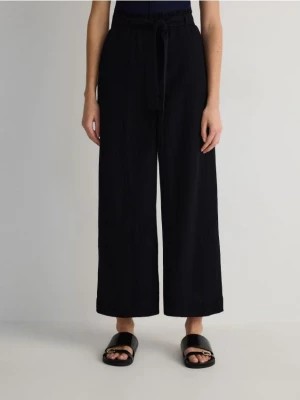 Zdjęcie produktu Reserved - Spodnie culotte z lnem - czarny
