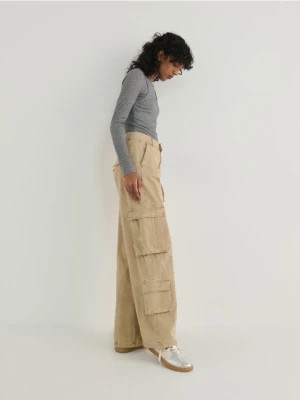 Zdjęcie produktu Reserved - Spodnie wide leg - beżowy
