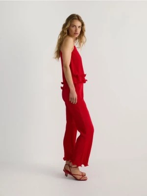Zdjęcie produktu Reserved - Spodnie z falbanką - czerwony
