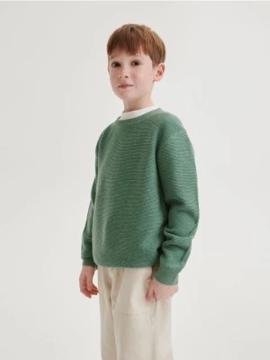 Zdjęcie produktu Reserved - Strukturalny sweter z bawełną - jasnozielony