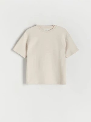 Zdjęcie produktu Reserved - Strukturalny t-shirt - kremowy