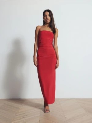 Zdjęcie produktu Reserved - Sukienka maxi z drapowaniem - czerwony