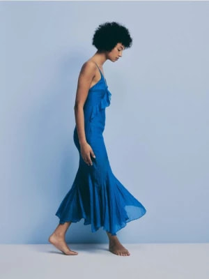 Zdjęcie produktu Reserved - Sukienka maxi z falbanami - niebieski