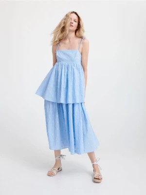 Zdjęcie produktu Reserved - Sukienka midi z falbanami - jasnoniebieski