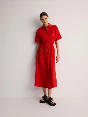Zdjęcie produktu Reserved - Sukienka midi z wiskozą - czerwony