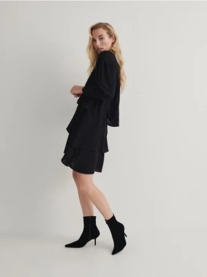 Zdjęcie produktu Reserved - Sukienka mini z falbanami - czarny