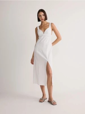 Zdjęcie produktu Reserved - Sukienka z lnem - biały