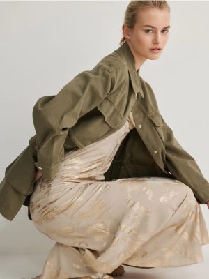 Zdjęcie produktu Reserved - Sukienka z metalicznym nadrukiem - brązowy