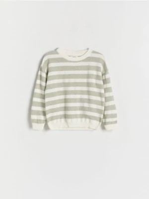 Zdjęcie produktu Reserved - Sweter oversize w paski - jasnozielony