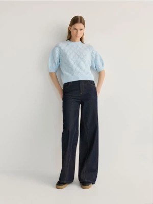Zdjęcie produktu Reserved - Sweter w ażurowy wzór - jasnoniebieski
