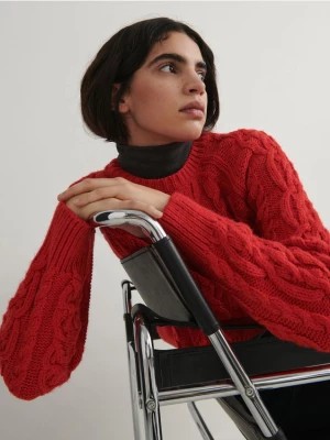 Zdjęcie produktu Reserved - Sweter w warkoczowy splot - czerwony