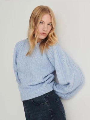 Zdjęcie produktu Reserved - Sweter z bufiastymi rękawami - jasnoniebieski