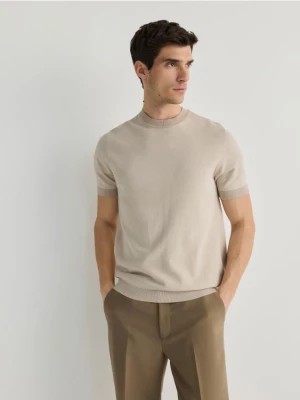 Zdjęcie produktu Reserved - Sweter z krótkim rękawem - beżowy