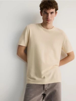 Zdjęcie produktu Reserved - Sweter z krótkim rękawem - złamana biel