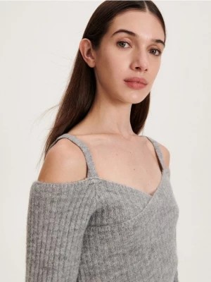 Zdjęcie produktu Reserved - Sweter z odkrytymi ramionami - szary