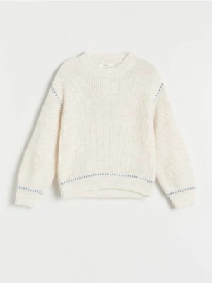 Zdjęcie produktu Reserved - Sweter z przeszyciami - złamana biel