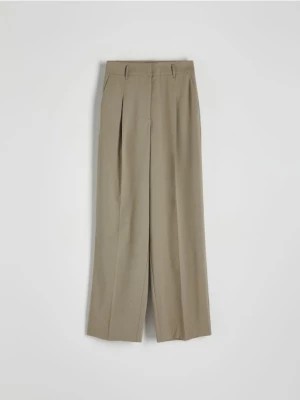 Zdjęcie produktu Reserved - Szerokie spodnie z wiskozą - zielony