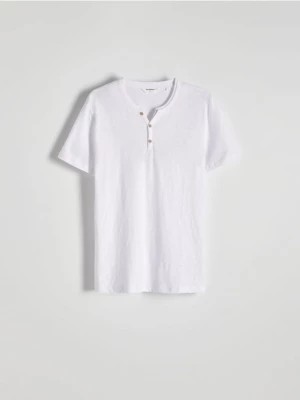 Zdjęcie produktu Reserved - T-shirt henley slim fit - biały