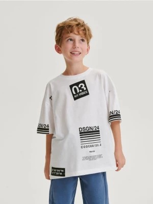 Zdjęcie produktu Reserved - T-shirt oversize - biały