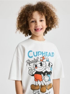 Zdjęcie produktu Reserved - T-shirt oversize Cuphead - złamana biel