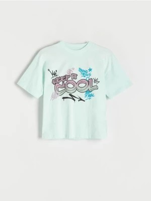 Zdjęcie produktu Reserved - T-shirt oversize - jasnoniebieski