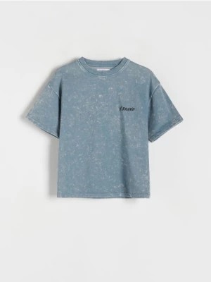 Zdjęcie produktu Reserved - T-shirt oversize z efektem sprania - jasnoturkusowy