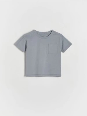 Zdjęcie produktu Reserved - T-shirt oversize z kieszonką - granatowy