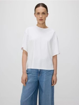 Zdjęcie produktu Reserved - T-shirt oversize z merceryzowanej bawełny - biały