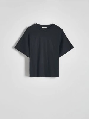 Zdjęcie produktu Reserved - T-shirt oversize z merceryzowanej bawełny - czarny