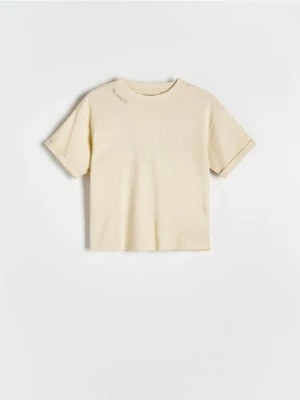 Zdjęcie produktu Reserved - T-shirt oversize z nadrukiem - jasnożółty