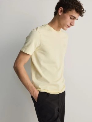 Zdjęcie produktu Reserved - T-shirt regular fit z haftem - jasnożółty