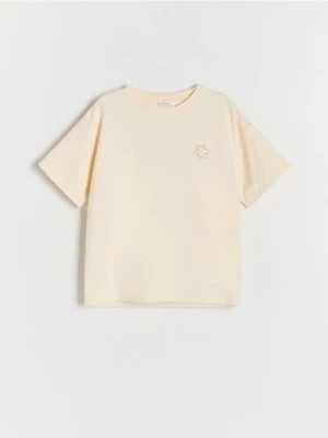 Zdjęcie produktu Reserved - T-shirt z aplikacją - jasnożółty