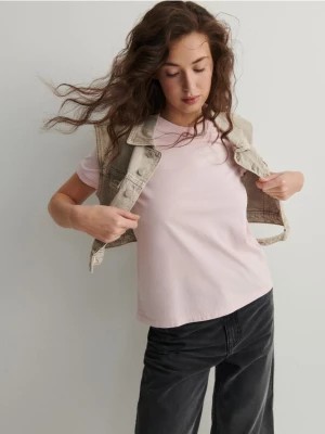 Zdjęcie produktu Reserved - T-shirt z efektem postarzenia - pastelowy róż