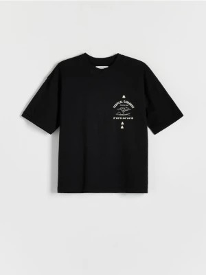 Zdjęcie produktu Reserved - T-shirt z lnem - czarny