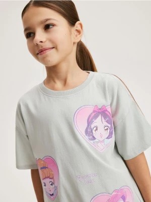 Zdjęcie produktu Reserved - T-shirt z motywem Disney - jasnoszary