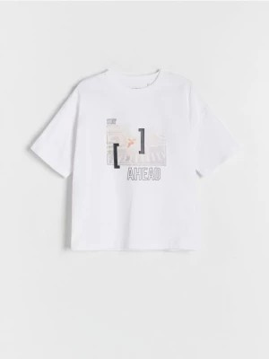Zdjęcie produktu Reserved - T-shirt z nadrukiem - biały