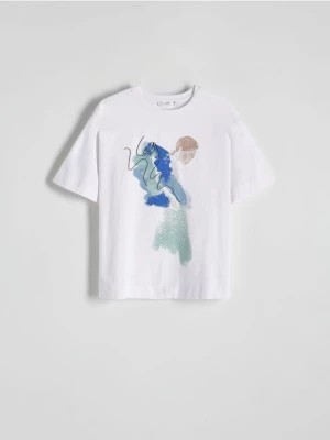 Zdjęcie produktu Reserved - T-shirt z nadrukiem - biały