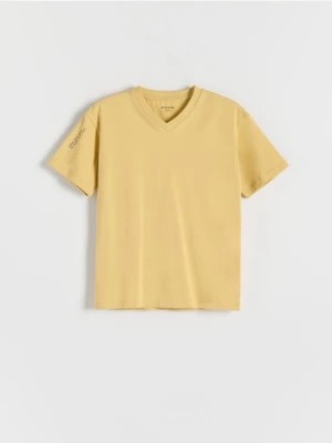 Zdjęcie produktu Reserved - T-shirt z nadrukiem - kremowy