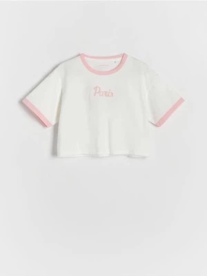 Zdjęcie produktu Reserved - T-shirt z nadrukiem - pastelowy róż