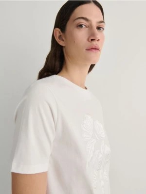 Zdjęcie produktu Reserved - T-shirt z naszytą aplikacją - biały
