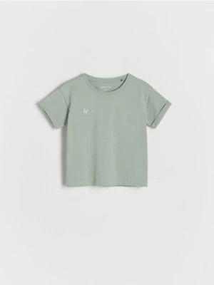 Zdjęcie produktu Reserved - T-shirt z ozdobnym haftem - zielony