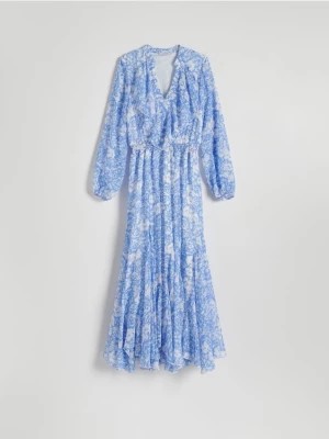 Zdjęcie produktu Reserved - Wzorzysta sukienka maxi - jasnoniebieski