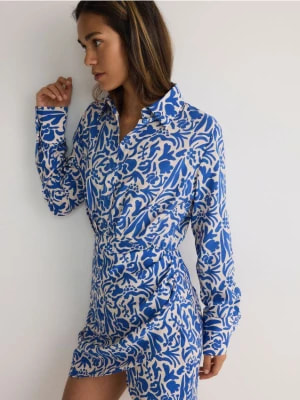Zdjęcie produktu Reserved - Wzorzysta sukienka mini z wiskozy - niebieski