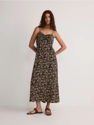 Zdjęcie produktu Reserved - Wzorzysta sukienka z wiskozy - czarny