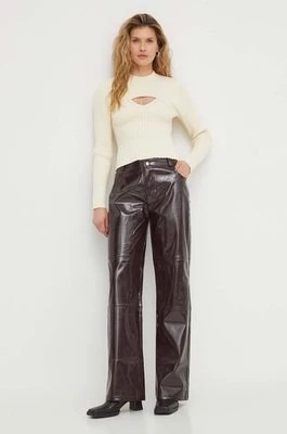Zdjęcie produktu Résumé spodnie damskie kolor brązowy proste high waist Resume