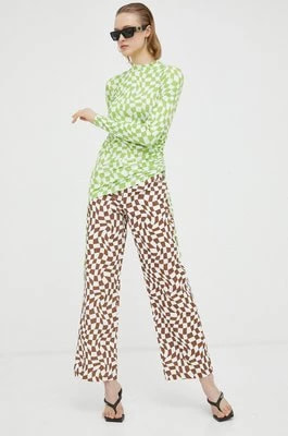 Zdjęcie produktu Résumé spodnie damskie kolor brązowy szerokie high waist Resume